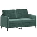 Miniatyrbillede 3 af 8: vidaXL sofasæt 3 dele velour mørkegrøn