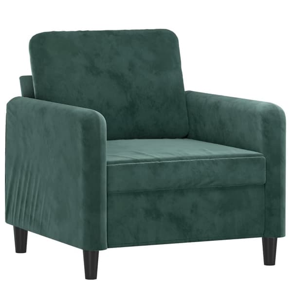 vidaXL sofasæt 3 dele velour mørkegrøn