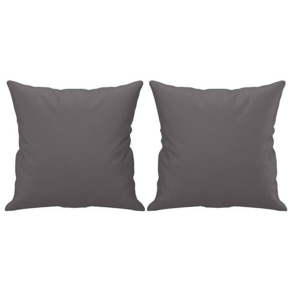 vidaXL 2-sits soffa med prydnadskuddar grå 120 cm konstläder
