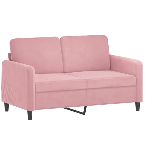 vidaXL Soffgrupp 3 delar rosa sammet