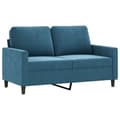 Miniatyrbillede 3 af 9: vidaXL sofasæt 3 dele med puder velour blå