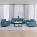 Miniatyrbillede 9 af 9: vidaXL sofasæt 3 dele med puder velour blå