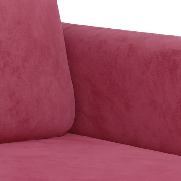 vidaXL sofasæt 3 dele velour vinrød