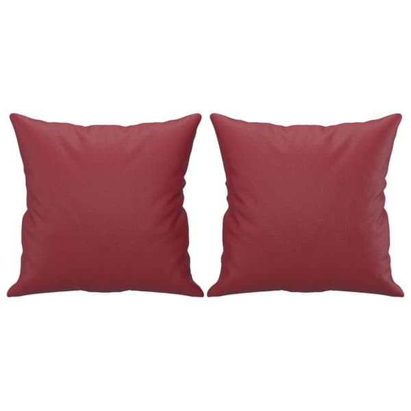 vidaXL 2-personers sofa med pyntepuder 120 cm kunstlæder vinrød