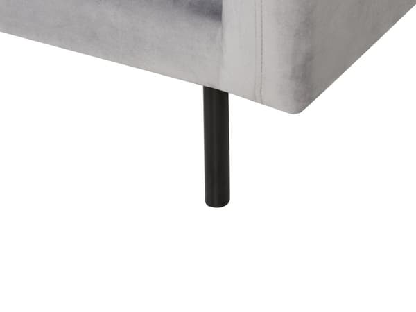 Sofa Grått fløyelsstoff Svarte ben 3-seters putesete Moderne retrostil