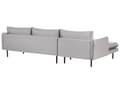 Miniatyrbilde 5 av 11: Hjørnesofa i grått fløyelsstoff og svarte ben Moderne retrostil