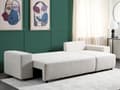 Miniatyrbilde 4 av 11: Venstrevendt sofa Lys beige Stoff 3-seter Ekstra pynteputer Oppbevaring Sovefunksjon Moderne design Stue