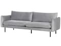 Miniatyrbilde 5 av 11: Stuesett Grått fløyelsstoff med svarte ben Hjørnesofa 3-seters lenestol Moderne retrostil