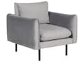 Miniatyrbilde 7 av 11: Stuesett Grått fløyelsstoff med svarte ben Hjørnesofa 3-seters lenestol Moderne retrostil