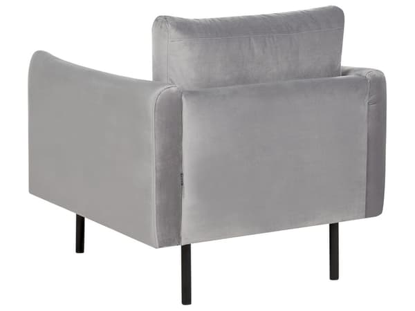 Stuesett Grått fløyelsstoff med svarte ben Hjørnesofa 3-seters lenestol Moderne retrostil