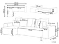 Miniatyrbilde 3 av 11: Høyrevendt sofa Lys beige Stoff 3-seter Ekstra pynteputer Oppbevaring Sovefunksjon Moderne design Stue