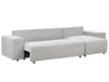 Miniatyrbilde 7 av 11: Venstrevendt sofa Lysegrå Stoff 3-seter Ekstra pynteputer Oppbevaring Sovefunksjon Moderne design Stue