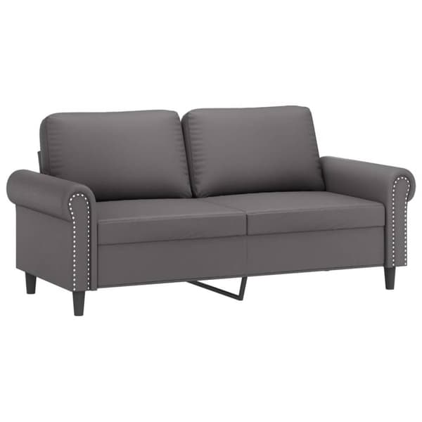vidaXL sofasæt 2 dele med hynder kunstlæder grå