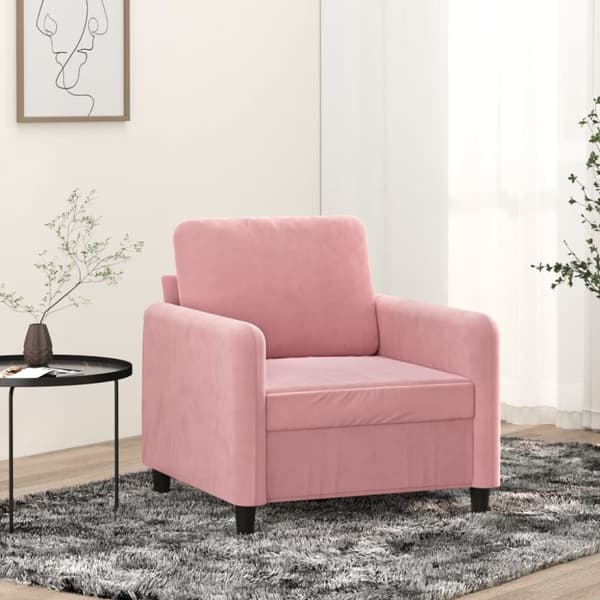 vidaXL lænestol 60 cm velour lyserød