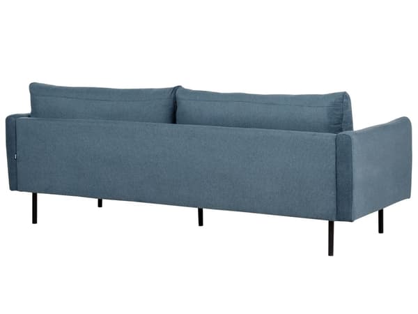 Sohva sininen chenille kangas verhoilu alumiinijalat kolmelle pehmusteet moderni retro tyyli