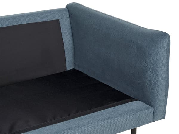 Sohva sininen chenille kangas verhoilu alumiinijalat kolmelle pehmusteet moderni retro tyyli