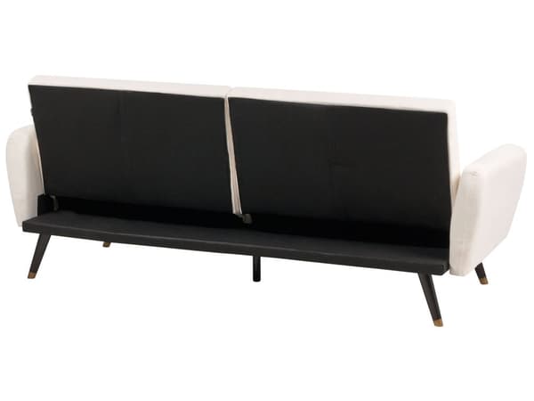 Bäddsoffa Ljusbeige Tyg Klädd Sovsoffa Konvertibel Elegant Glam Modern Vardagsrum Sovrum