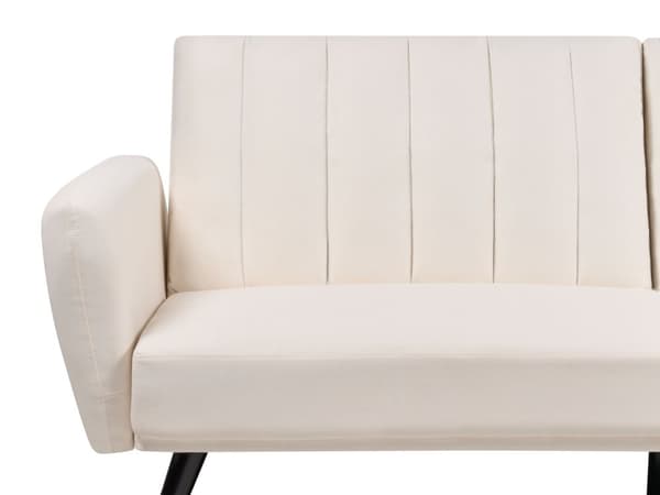 Bäddsoffa Ljusbeige Tyg Klädd Sovsoffa Konvertibel Elegant Glam Modern Vardagsrum Sovrum