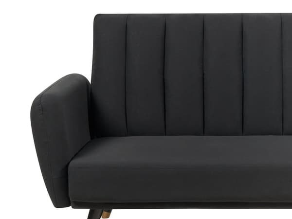 Bäddsoffa Svart Tyg Klädd Sovsoffa Konvertibel Elegant Glam Modern Vardagsrum Sovrum