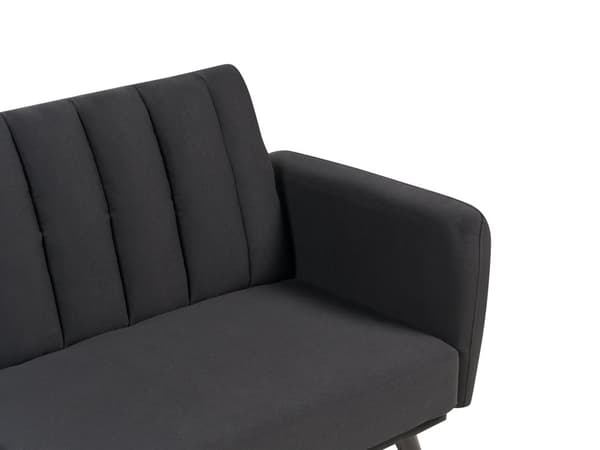 Bäddsoffa Svart Tyg Klädd Sovsoffa Konvertibel Elegant Glam Modern Vardagsrum Sovrum