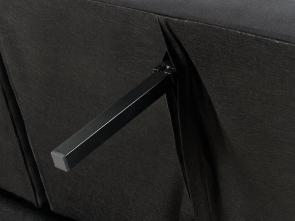 Bäddsoffa Svart Tyg Klädd Sovsoffa Konvertibel Elegant Glam Modern Vardagsrum Sovrum