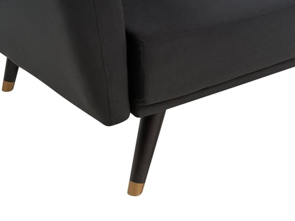 Bäddsoffa Svart Tyg Klädd Sovsoffa Konvertibel Elegant Glam Modern Vardagsrum Sovrum