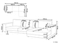 Miniatyrbild 3 av 11: Vänster 4-sits hörnsoffa Vit tygklädd Track Armstöd Extra kuddar Minimalistisk modern stil