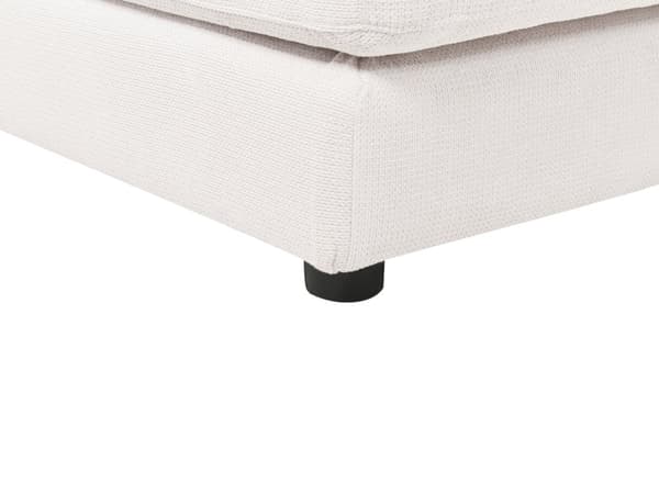 Vänster 4-sits hörnsoffa Vit tygklädd Track Armstöd Extra kuddar Minimalistisk modern stil