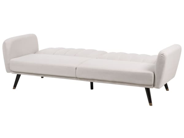 Bäddsoffa Beige Tyg Klädd Sovsoffa Konvertibel Elegant Glam Modern Vardagsrum Sovrum