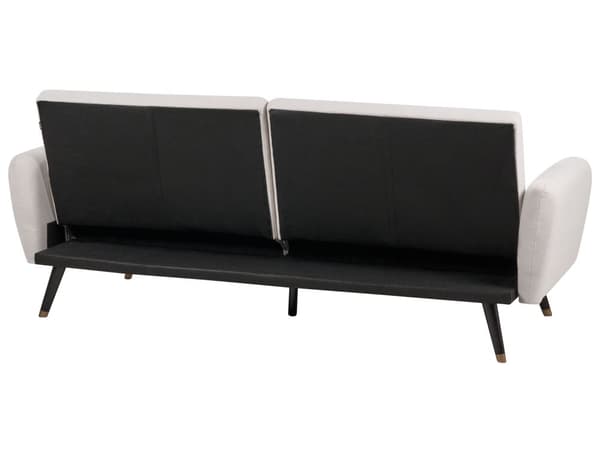 Bäddsoffa Beige Tyg Klädd Sovsoffa Konvertibel Elegant Glam Modern Vardagsrum Sovrum