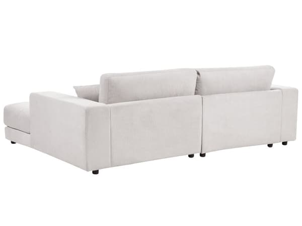 Vänster 3-sits hörnsoffa Vit tygklädd Track Armstöd Extra kuddar Minimalistisk modern stil