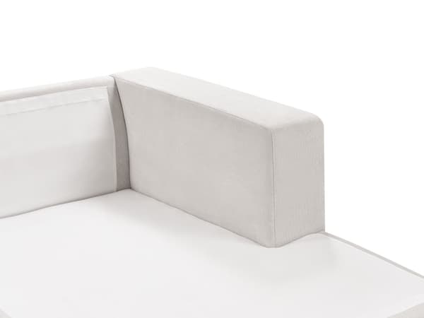 Vänster 3-sits hörnsoffa Vit tygklädd Track Armstöd Extra kuddar Minimalistisk modern stil