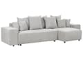 Miniatyrbillede 5 af 11: Hjørnesofa lysegrå 3-personers polstret stof venstre opbevaringsplads dekorative puder moderne stil