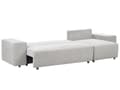 Miniatyrbillede 8 af 11: Hjørnesofa lysegrå 3-personers polstret stof venstre opbevaringsplads dekorative puder moderne stil