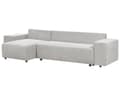 Miniatyrbillede 6 af 11: Hjørnesofa lysegrå 3-personers polstret stof højre opbevaringsplads dekorative puder moderne stil