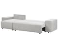 Miniatyrbillede 8 af 11: Hjørnesofa lysegrå 3-personers polstret stof højre opbevaringsplads dekorative puder moderne stil