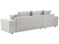 Miniatyrbillede 9 af 11: Hjørnesofa lysegrå 3-personers polstret stof højre opbevaringsplads dekorative puder moderne stil