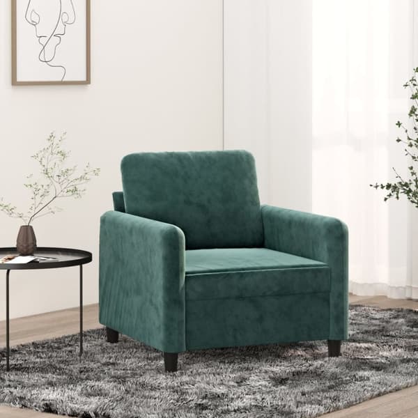 vidaXL lænestol 60 cm velour lysegrøn