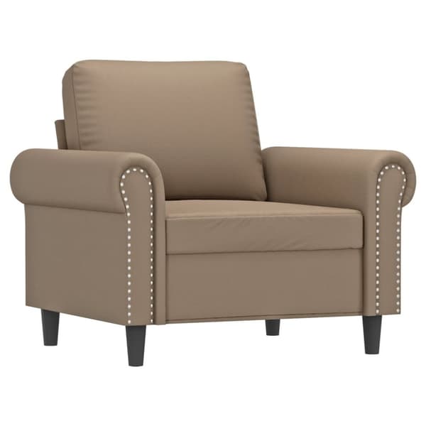 vidaXL Fåtölj Cappuccino 60 cm konstläder