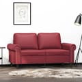 Miniatyrbillede 8 af 8: vidaXL 2-personers sofa 120 cm kunstlæder vinrød