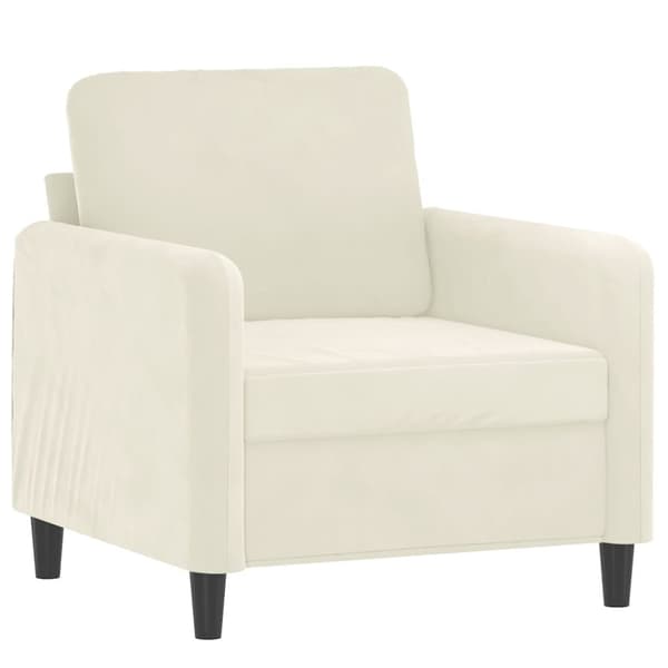 vidaXL lænestol 60 cm velour cremefarvet