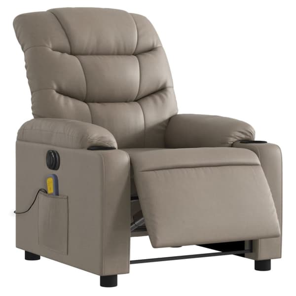 vidaXL Elektrisk massagefåtölj cappuccino konstläder