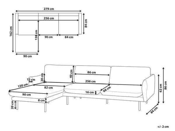 Hjørnesofa med Chaiselong Grå Velour 4 Personers Sofa L Formet Dyb Sofahjørne Siddemøbel Blød Stofsofa Højrevendt