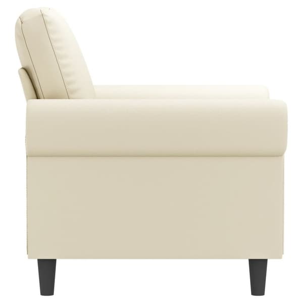 vidaXL Fåtölj Gräddvit 60 cm konstläder