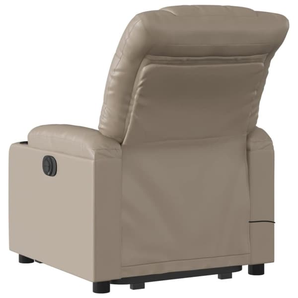 vidaXL Massagefåtölj med uppresningshjälp cappuccino konstläder