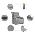 Miniatyrbild 9 av 11: vidaXL Elektrisk massagefåtölj med uppresningshjälp ljusgrå tyg