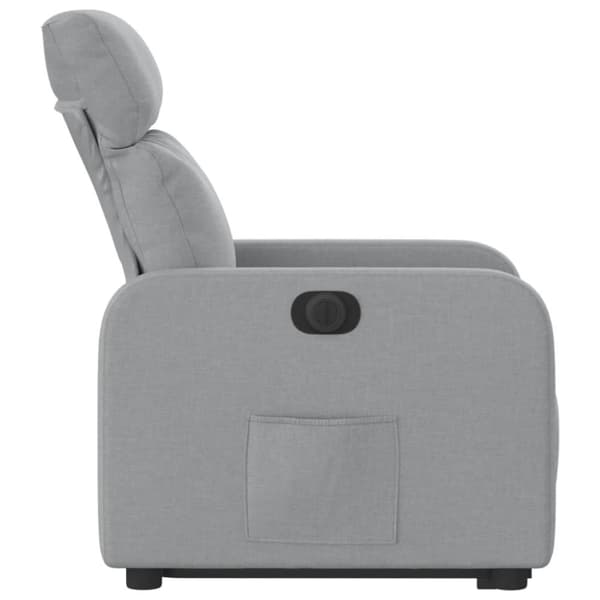 vidaXL Elektrisk reclinerfåtölj med uppresningshjälp ljusgrå tyg