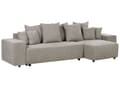 Miniatyrbillede 5 af 11: Sovesofa med Chaiselong Taupe 3 Personers Sofa L Formet Dyb Sofaseng Siddemøbel Blød Stofsofa Design Hjørnesovesofa med Opbevaring