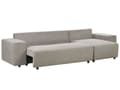 Miniatyrbillede 7 af 11: Sovesofa med Chaiselong Taupe 3 Personers Sofa L Formet Dyb Sofaseng Siddemøbel Blød Stofsofa Design Hjørnesovesofa med Opbevaring