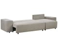 Miniatyrbillede 8 af 11: Sovesofa med Chaiselong Taupe 3 Personers Sofa L Formet Dyb Sofaseng Siddemøbel Blød Stofsofa Design Hjørnesovesofa med Opbevaring